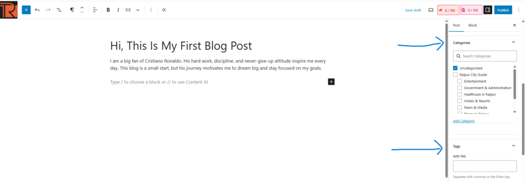 Add Categories and Tags