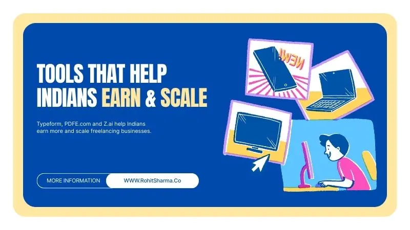 Digital Tools Indians Are Using to Build, Create & Earn Online (2026) 4 Typeform, PDFE.com and Z.ai tools that help Indians earn & scale freelancing and online business income