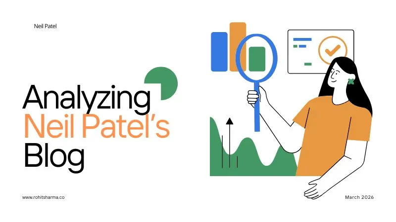 Neil Patel blog analysis infographic showing backlink data for pillar pages, tool pages, and translated content.