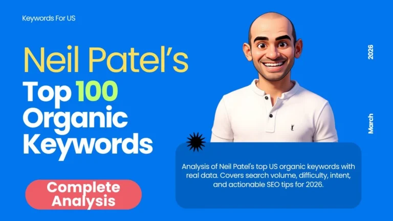 Neil Patel organic keywords for US traffic analysis chart 2026