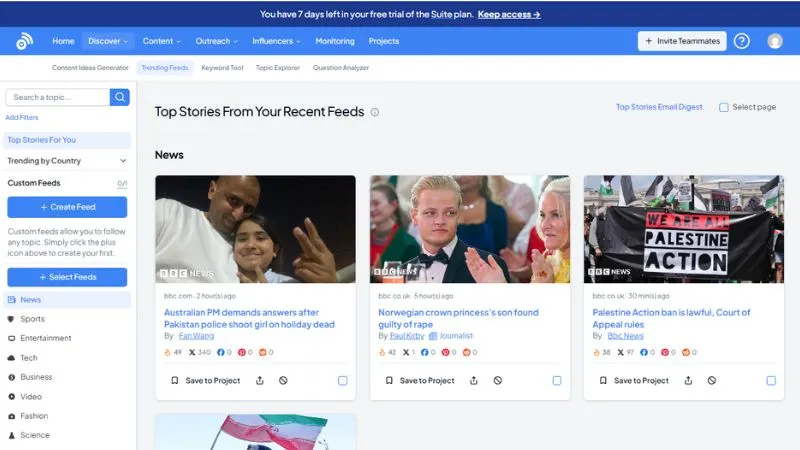 BuzzSumo Review 2026: Is It Actually Worth the Price? 3 BuzzSumo Trending Feeds
